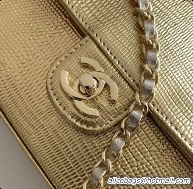 Grade Design Chanel Flap Bag in Lizard Pattern Leather AS6568 Gold 2026