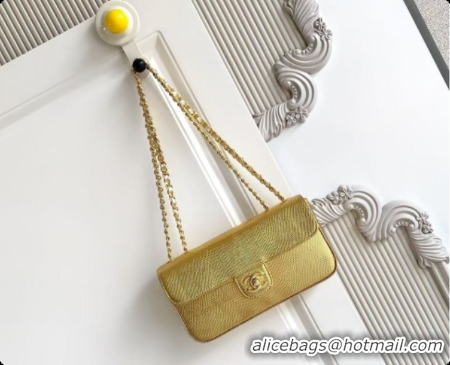 Hot Style Chanel Small Flap Bag in Lizard Pattern Leather AS6430 Gold 2026