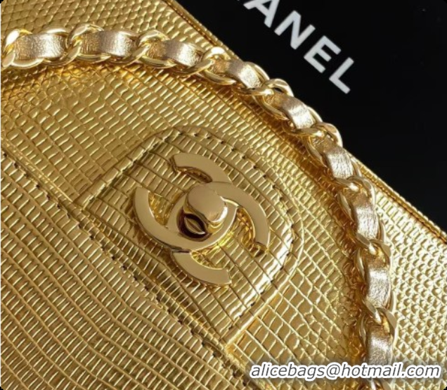 Hot Style Chanel Small Flap Bag in Lizard Pattern Leather AS6430 Gold 2026