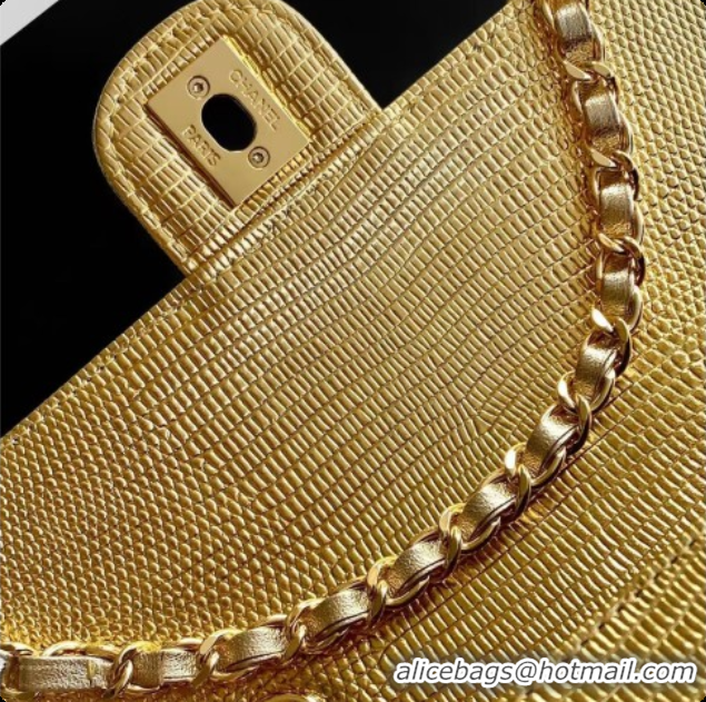 Hot Style Chanel Small Flap Bag in Lizard Pattern Leather AS6430 Gold 2026