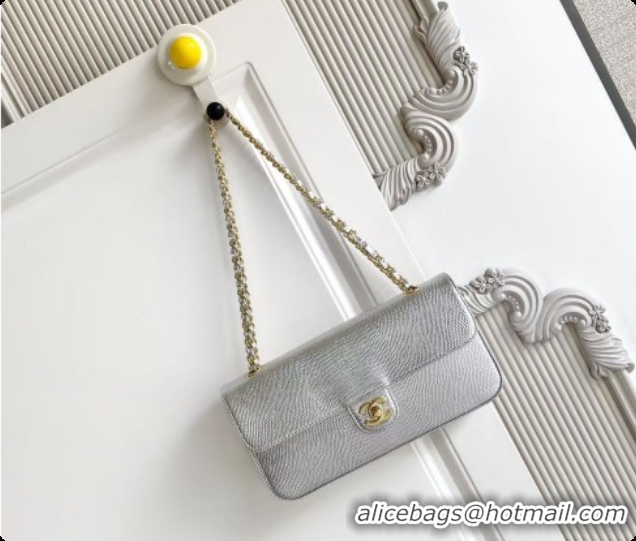 Sophisticated Chanel Flap Bag in Lizard Pattern Leather AS6568 Silver 2026