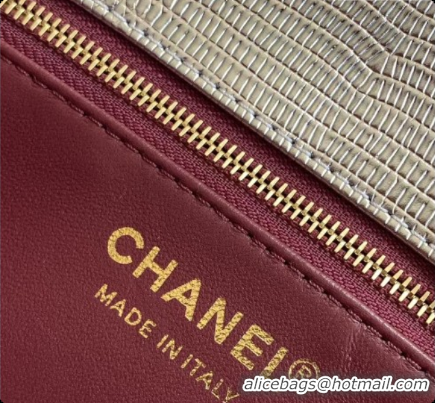 2026 Newest Chanel Small Flap Bag in Lizard Pattern Leather AS6430 Silver 2026