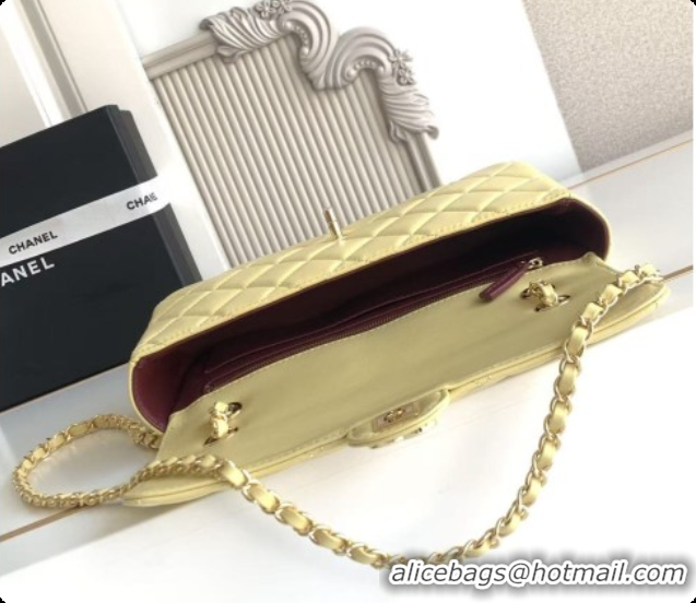 Duplicate Chanel Flap Bag in Lambskin AS6568 Yellow 2026