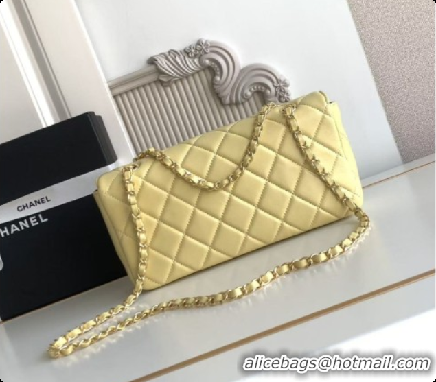 Duplicate Chanel Flap Bag in Lambskin AS6568 Yellow 2026