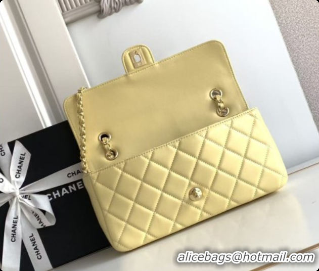 Duplicate Chanel Flap Bag in Lambskin AS6568 Yellow 2026