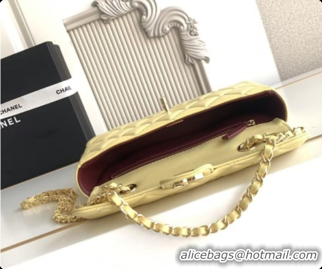 Buy Luxury Chanel Small Flap Bag in Lambskin AS6430 Yellow 2026