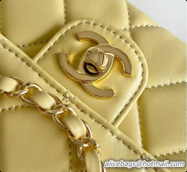 Buy Luxury Chanel Small Flap Bag in Lambskin AS6430 Yellow 2026