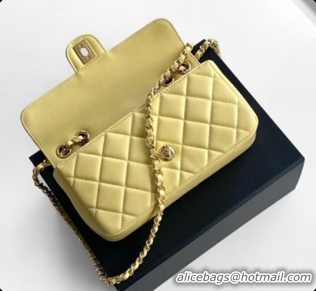 Buy Luxury Chanel Small Flap Bag in Lambskin AS6430 Yellow 2026