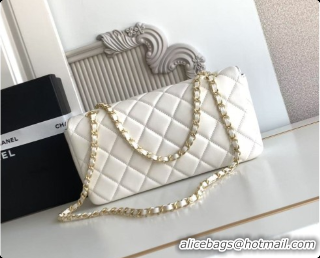 Best Price Chanel Flap Bag in Lambskin AS6568 White 2026