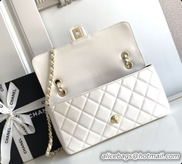 Best Price Chanel Flap Bag in Lambskin AS6568 White 2026