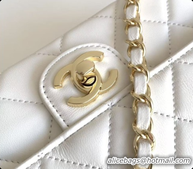 Best Price Chanel Flap Bag in Lambskin AS6568 White 2026