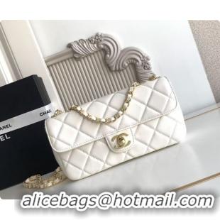 Purchase Chanel Small Flap Bag in Lambskin AS6430 White 2026