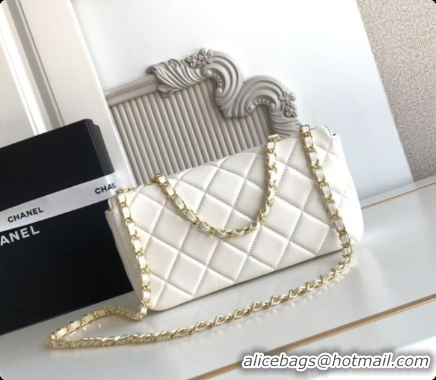 Purchase Chanel Small Flap Bag in Lambskin AS6430 White 2026