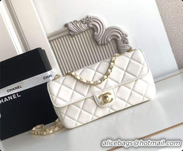 Purchase Chanel Small Flap Bag in Lambskin AS6430 White 2026