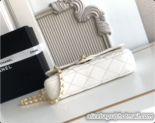 Purchase Chanel Small Flap Bag in Lambskin AS6430 White 2026