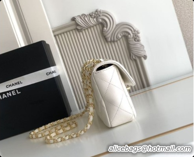 Purchase Chanel Small Flap Bag in Lambskin AS6430 White 2026