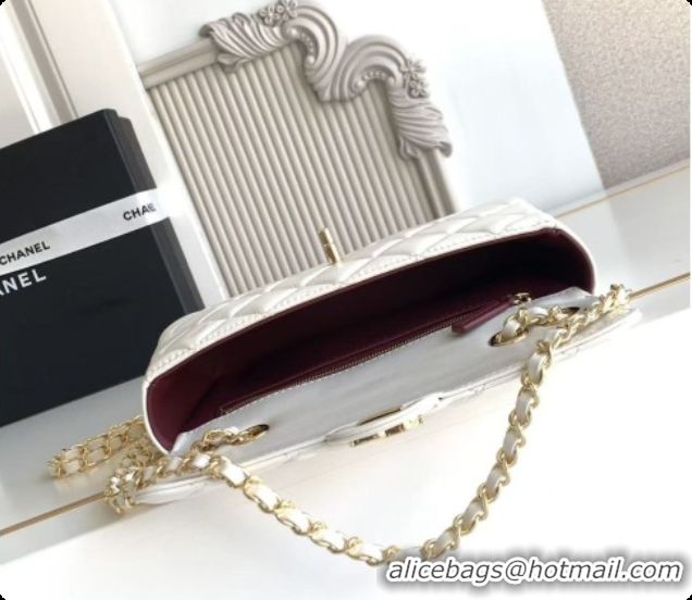 Purchase Chanel Small Flap Bag in Lambskin AS6430 White 2026
