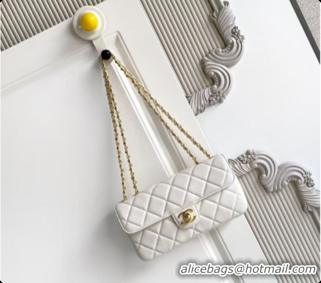 Purchase Chanel Small Flap Bag in Lambskin AS6430 White 2026