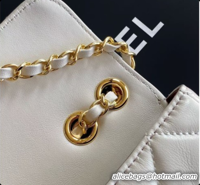 Purchase Chanel Small Flap Bag in Lambskin AS6430 White 2026