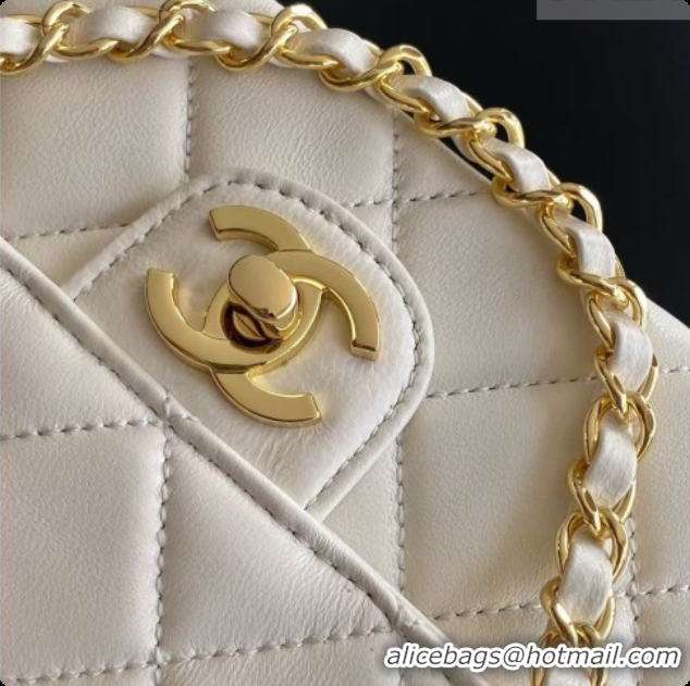 Purchase Chanel Small Flap Bag in Lambskin AS6430 White 2026