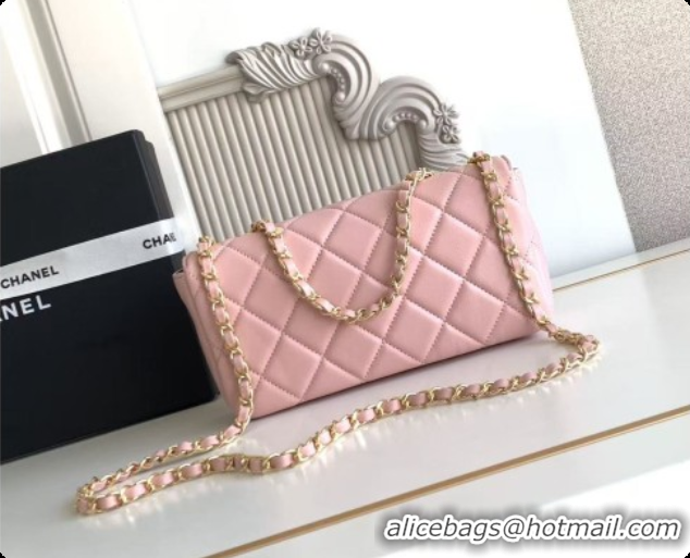 Good Looking Chanel Small Flap Bag in Lambskin AS6430 Pink 2026