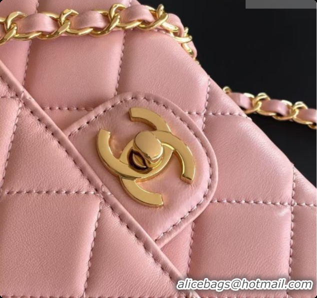 Good Looking Chanel Small Flap Bag in Lambskin AS6430 Pink 2026