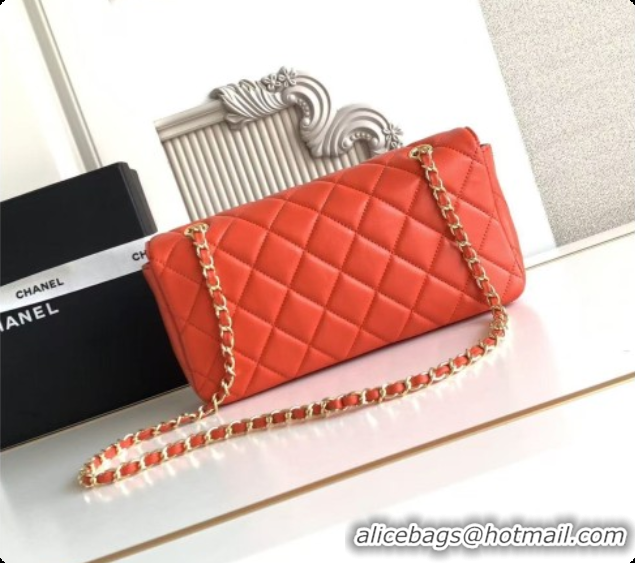Top Quality Chanel Flap Bag in Lambskin AS6568 Orangey-red 2026