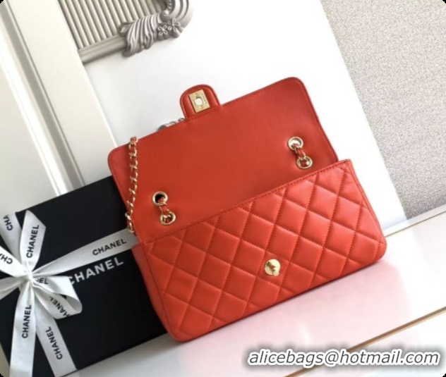 Top Quality Chanel Flap Bag in Lambskin AS6568 Orangey-red 2026