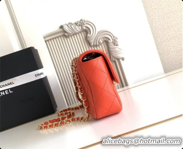 Top Quality Chanel Flap Bag in Lambskin AS6568 Orangey-red 2026