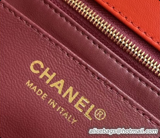 Top Quality Chanel Flap Bag in Lambskin AS6568 Orangey-red 2026
