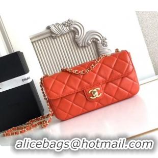 Pretty Style Chanel Small Flap Bag in Lambskin AS6430 Orangey-red 2026