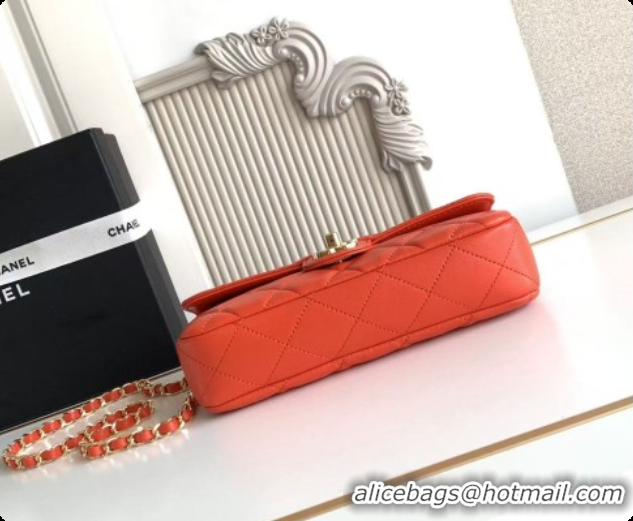 Pretty Style Chanel Small Flap Bag in Lambskin AS6430 Orangey-red 2026