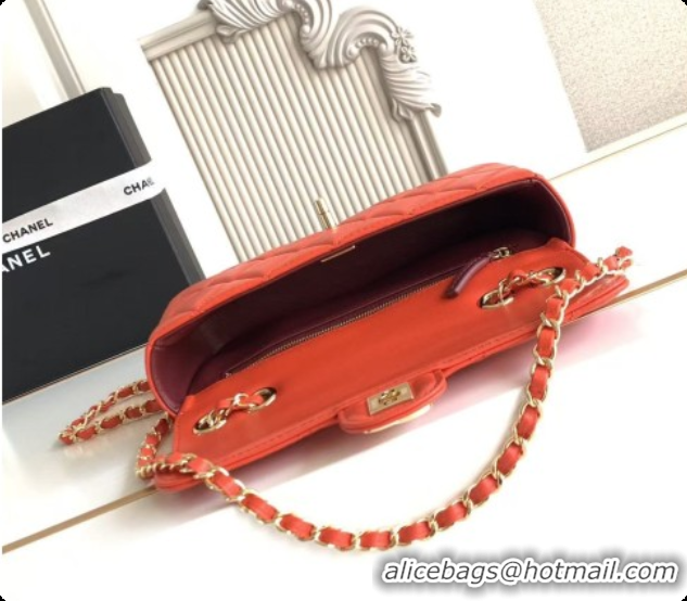 Pretty Style Chanel Small Flap Bag in Lambskin AS6430 Orangey-red 2026