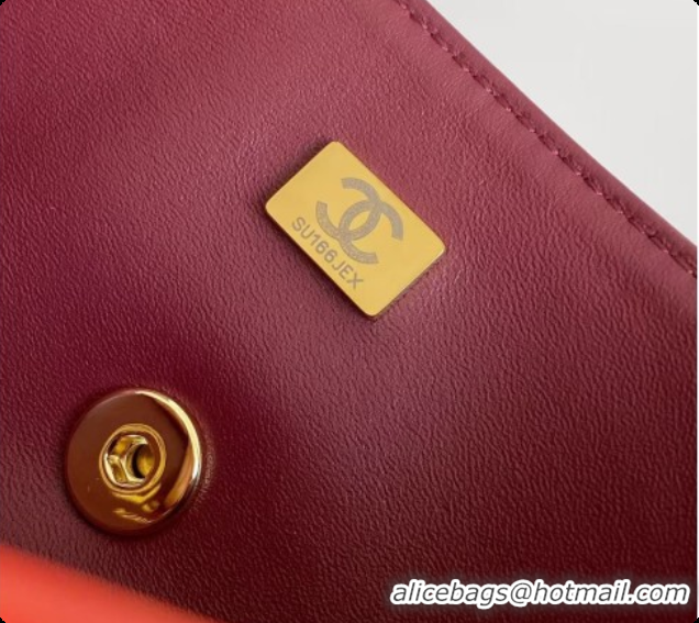 Pretty Style Chanel Small Flap Bag in Lambskin AS6430 Orangey-red 2026
