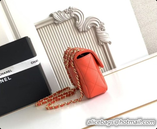 Pretty Style Chanel Small Flap Bag in Lambskin AS6430 Orangey-red 2026
