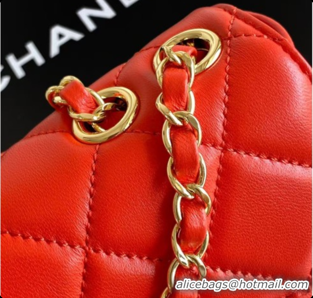 Pretty Style Chanel Small Flap Bag in Lambskin AS6430 Orangey-red 2026