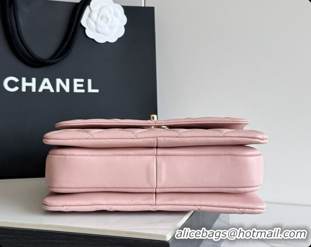 Super Quality Chanel Trendy CC Lambskin Flap Bag with Top handle and Metal-Tone Band A92236 CH100821 Pink 2026