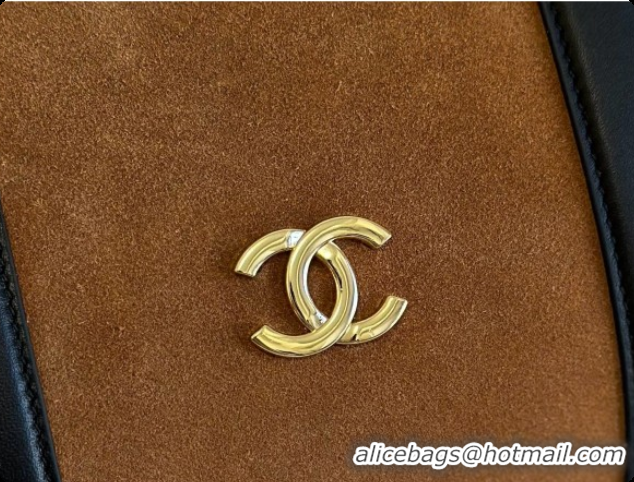 New Style Chanel Boston Bowling Bag in Suede Calfskin CH100824 Brown 2026