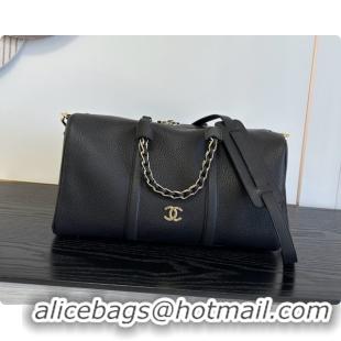 Best Price Chanel Boston Bowling Bag in Grained Calfskin CH100825 Black 2026