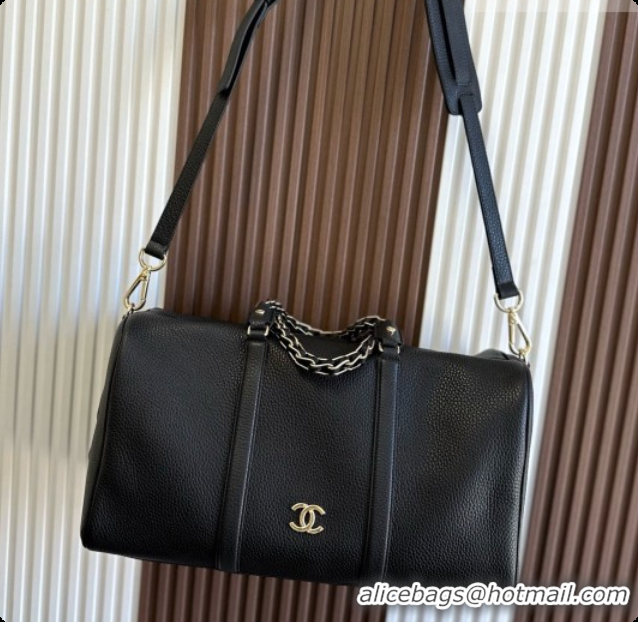 Best Price Chanel Boston Bowling Bag in Grained Calfskin CH100825 Black 2026