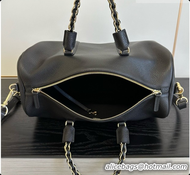 Best Price Chanel Boston Bowling Bag in Grained Calfskin CH100825 Black 2026