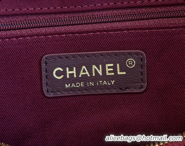 Buy Duplicate Chanel Boston Bowling Bag in Grained Calfskin CH100826 Burgundy 2026