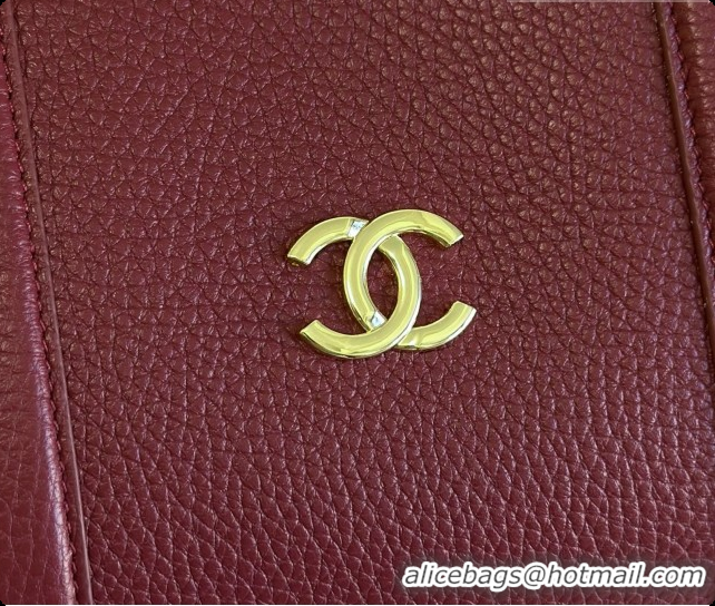 Buy Duplicate Chanel Boston Bowling Bag in Grained Calfskin CH100826 Burgundy 2026