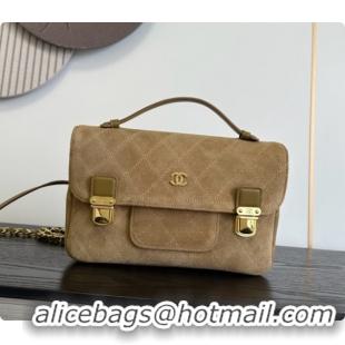 Colorful Chanel Backpack in Suede Calfskin AS6465 Light Brown 2026