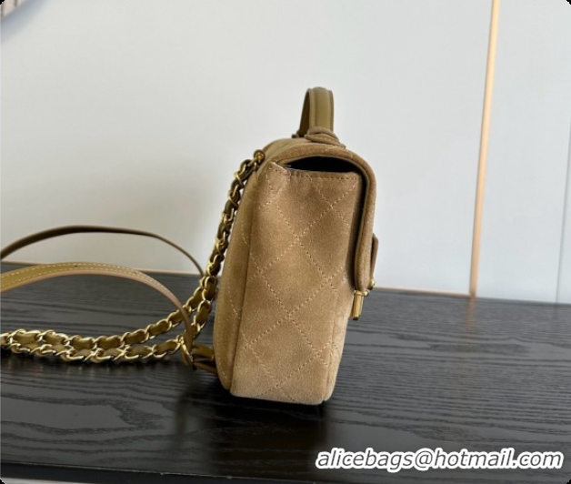 Colorful Chanel Backpack in Suede Calfskin AS6465 Light Brown 2026