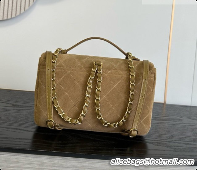 Colorful Chanel Backpack in Suede Calfskin AS6465 Light Brown 2026