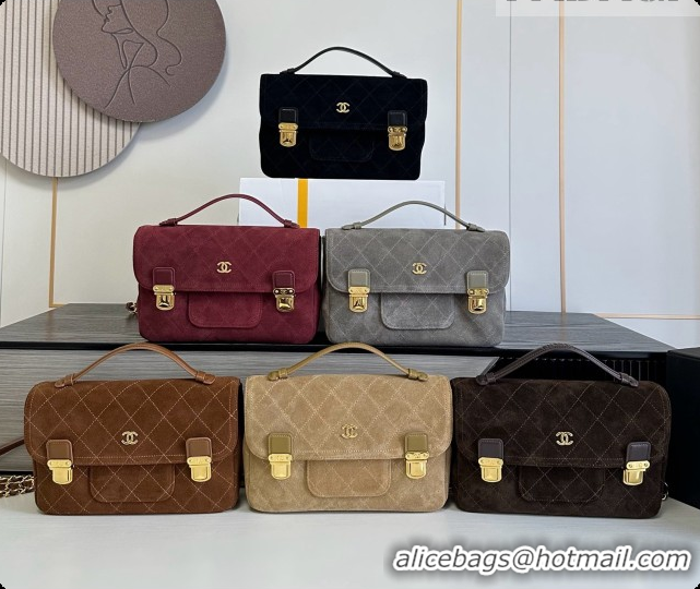 Colorful Chanel Backpack in Suede Calfskin AS6465 Light Brown 2026