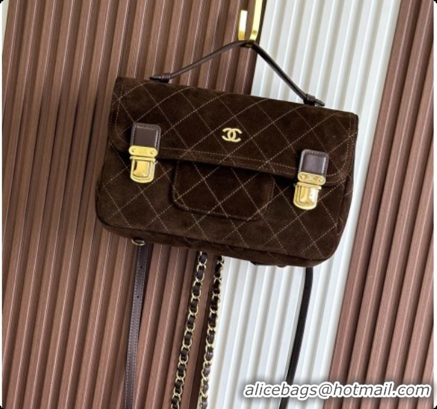 Top Quality Chanel Backpack in Suede Calfskin AS6465 Coffee Brown 2026