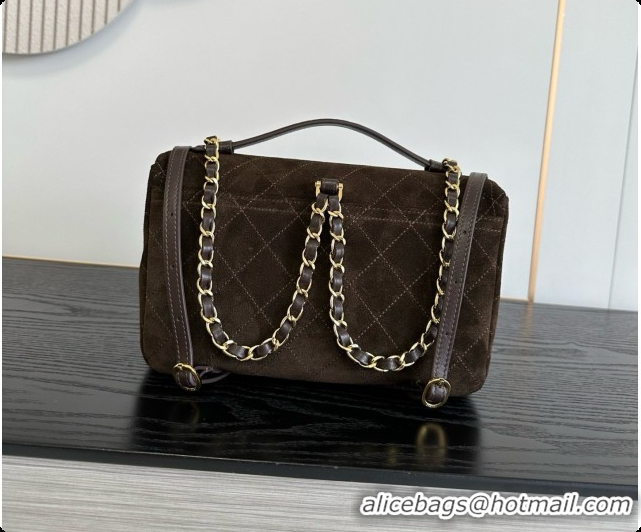 Top Quality Chanel Backpack in Suede Calfskin AS6465 Coffee Brown 2026