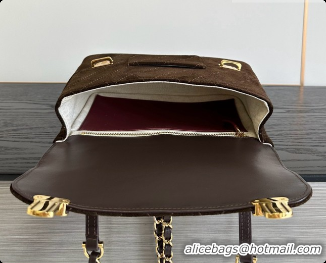 Top Quality Chanel Backpack in Suede Calfskin AS6465 Coffee Brown 2026